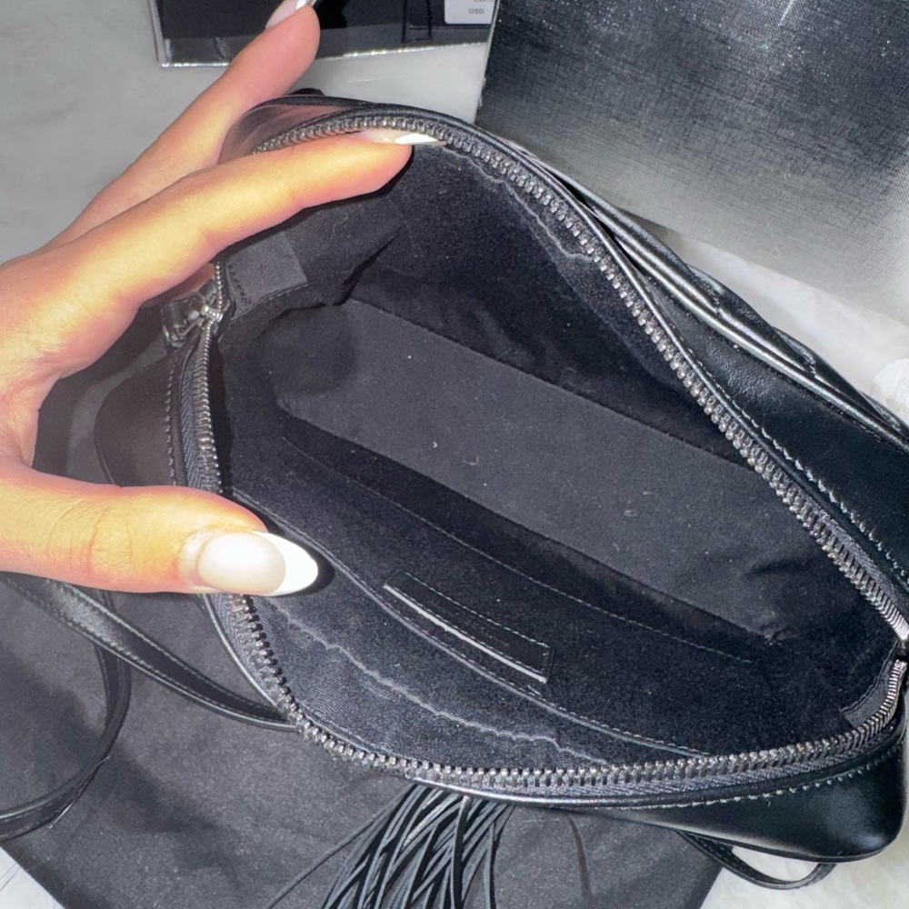 Saint Laurent Black Chevron Crossbody Bag - Picture 10 of 15
